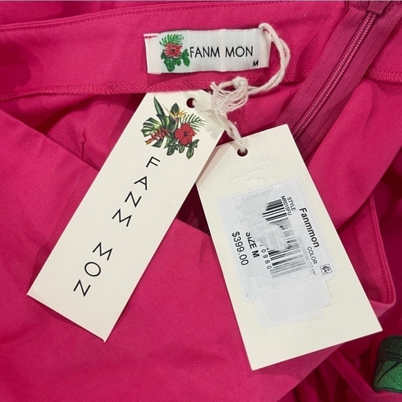 Fanm Mon Amarya One-Shoulder Bell Sleeve Side Cut Out Floral Embroidered Dress - Picture 14 of 16